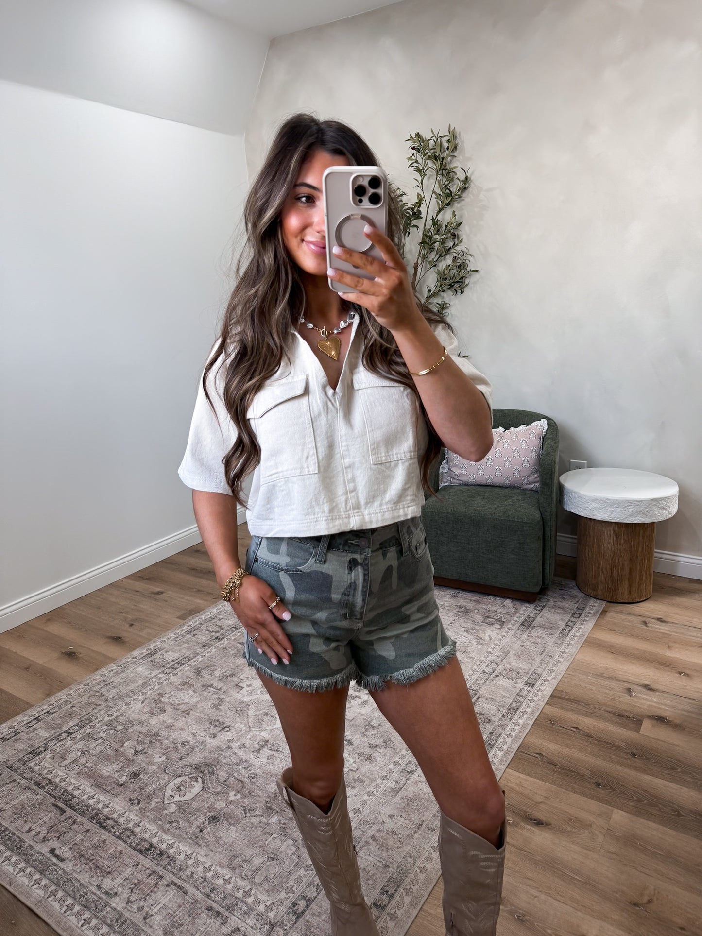 The Verity V-Neck Top - oatmeal