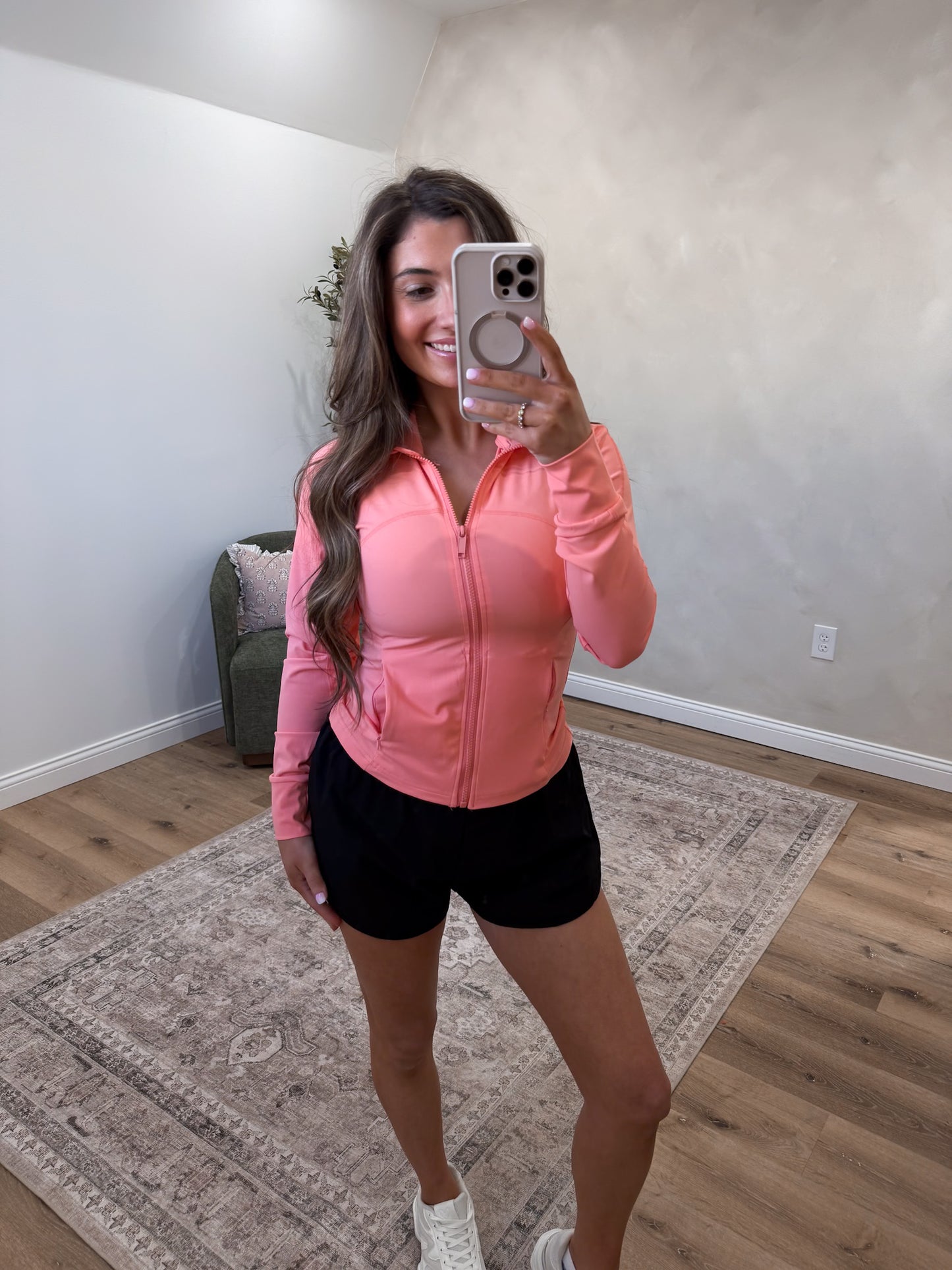 Core Contour Activewear Jacket - coral