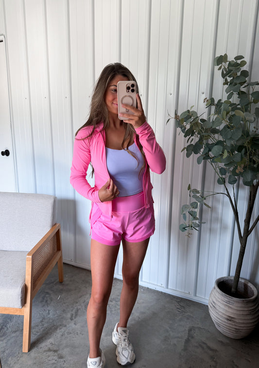 Side tie define jacket - Cosmos Pink