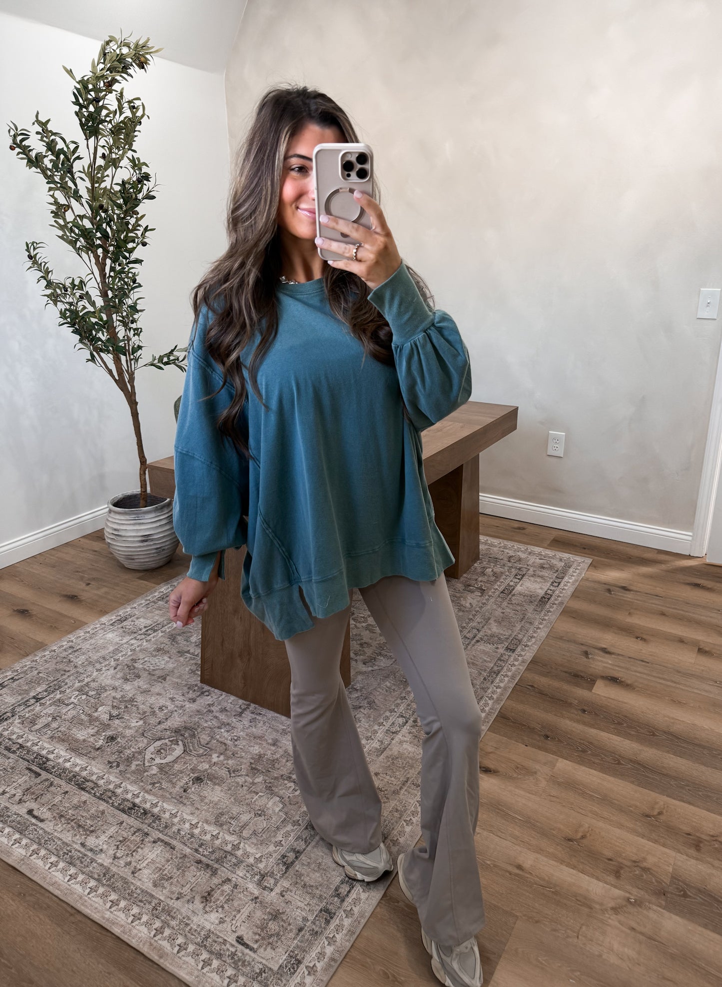 Twilight Teal Oversized Pullover