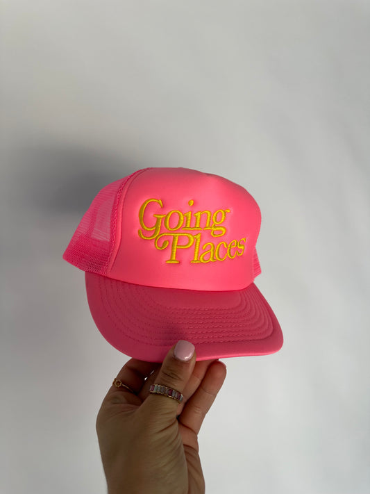 "Going Places" Neon Trucker Hat