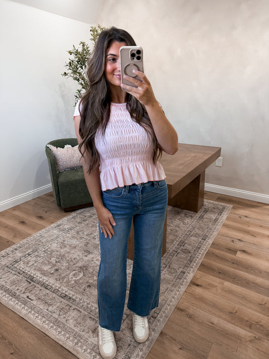 Sweet Embrace Smocked Top - baby pink
