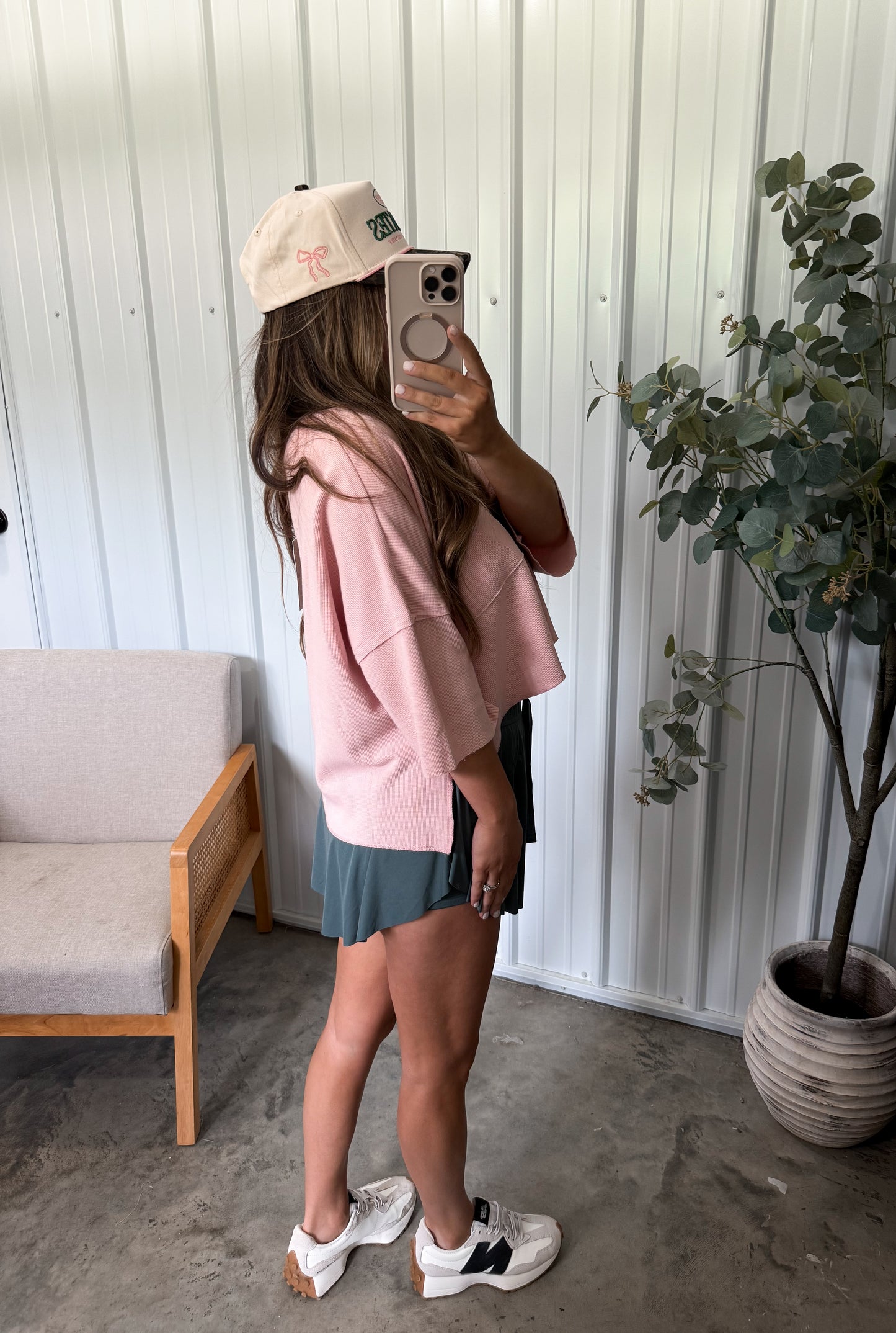 Mineral washed short sleeve top