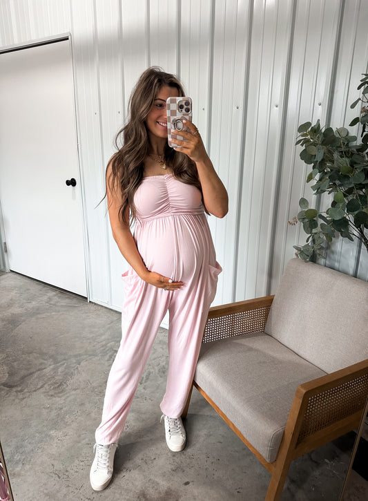 Kyley Jogger Jumpsuit - baby pink