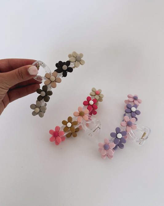 Floral Claw Clip - Three Colorways!