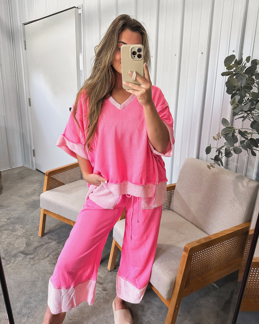 Georgia Pant Set - fuchsia