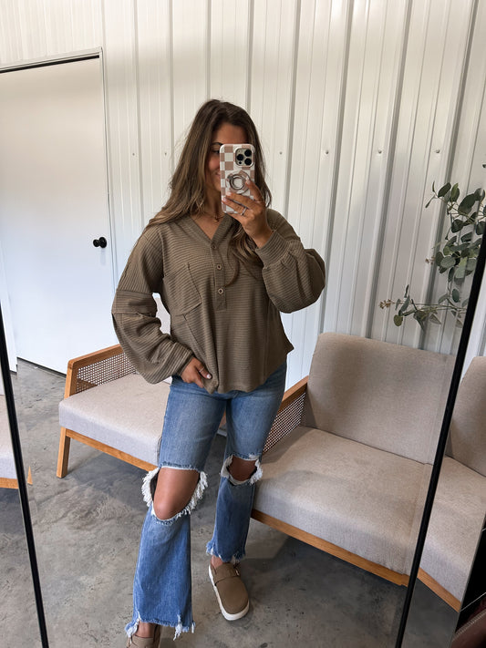 Denver Hooded Henley Blouse