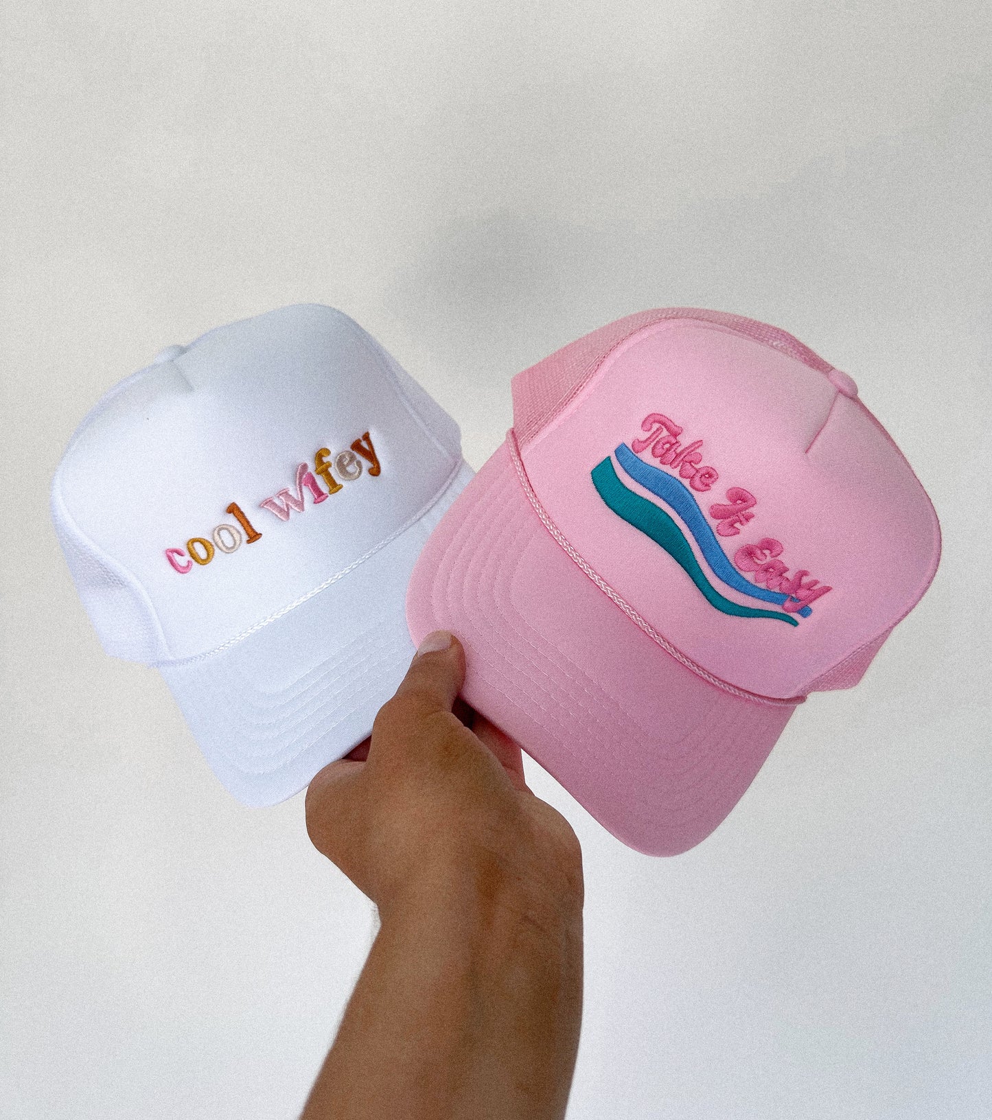 Take It Easy Trucker Hat- Pink