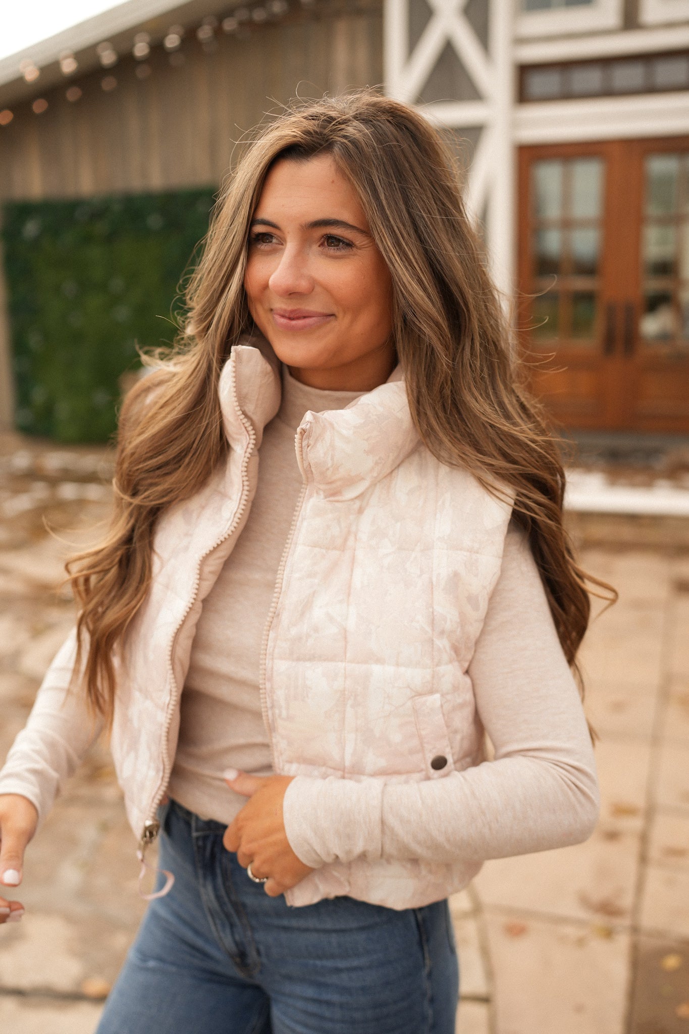 Reversible Cropped Camo Puffer Vest