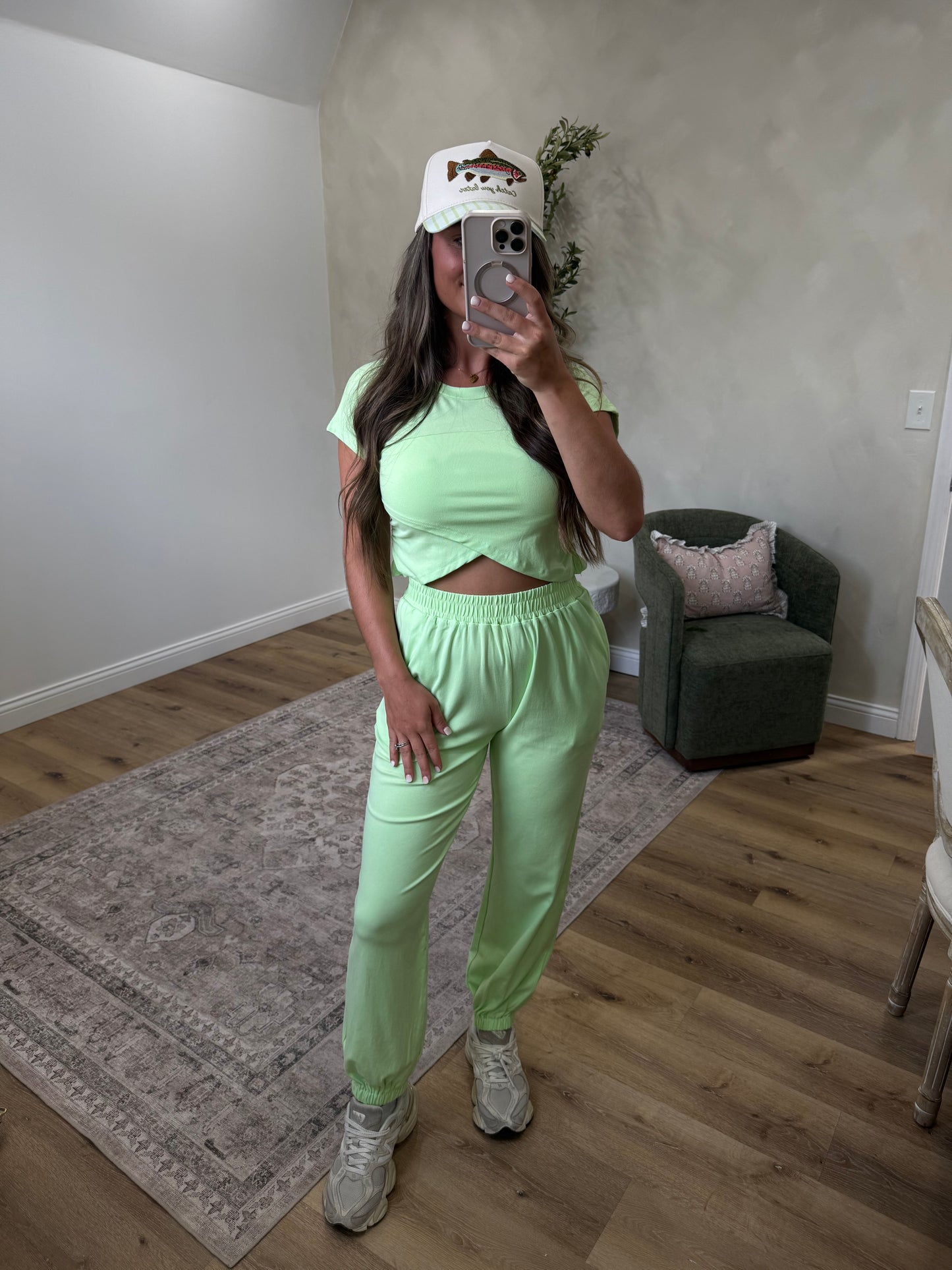 Kensley Crossover Jogger Set - lime
