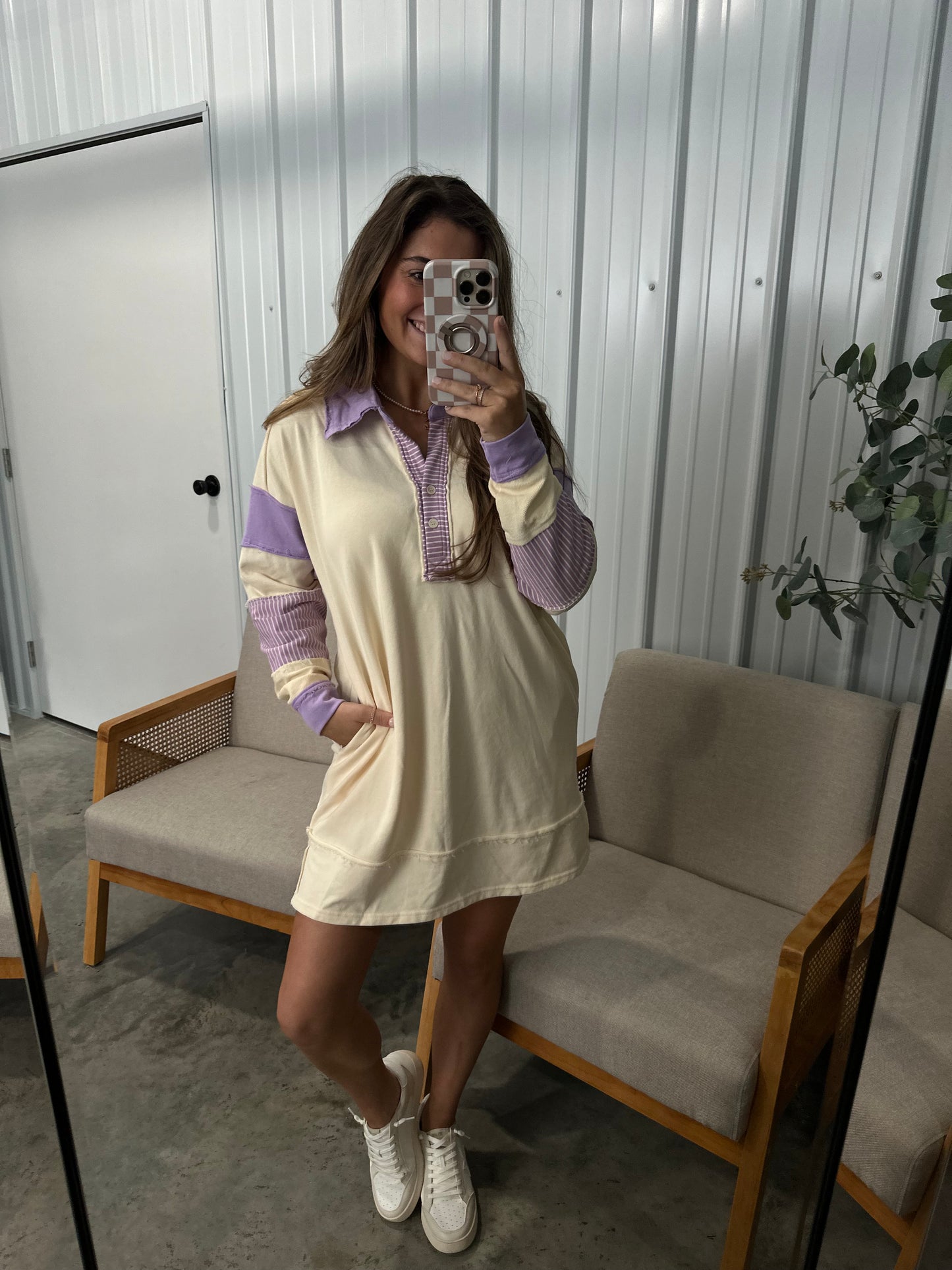 Call you Later Lavender Pullover Dress