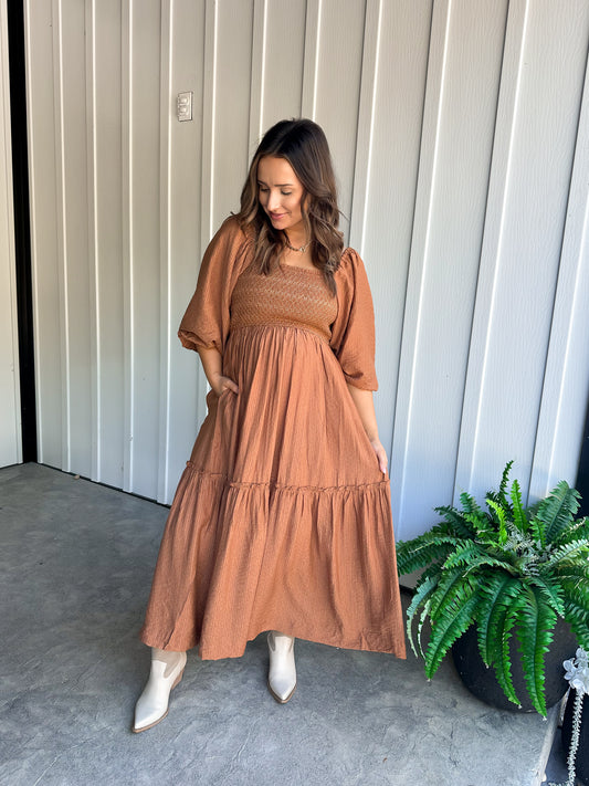 Pumpkin Spice Midi Dress