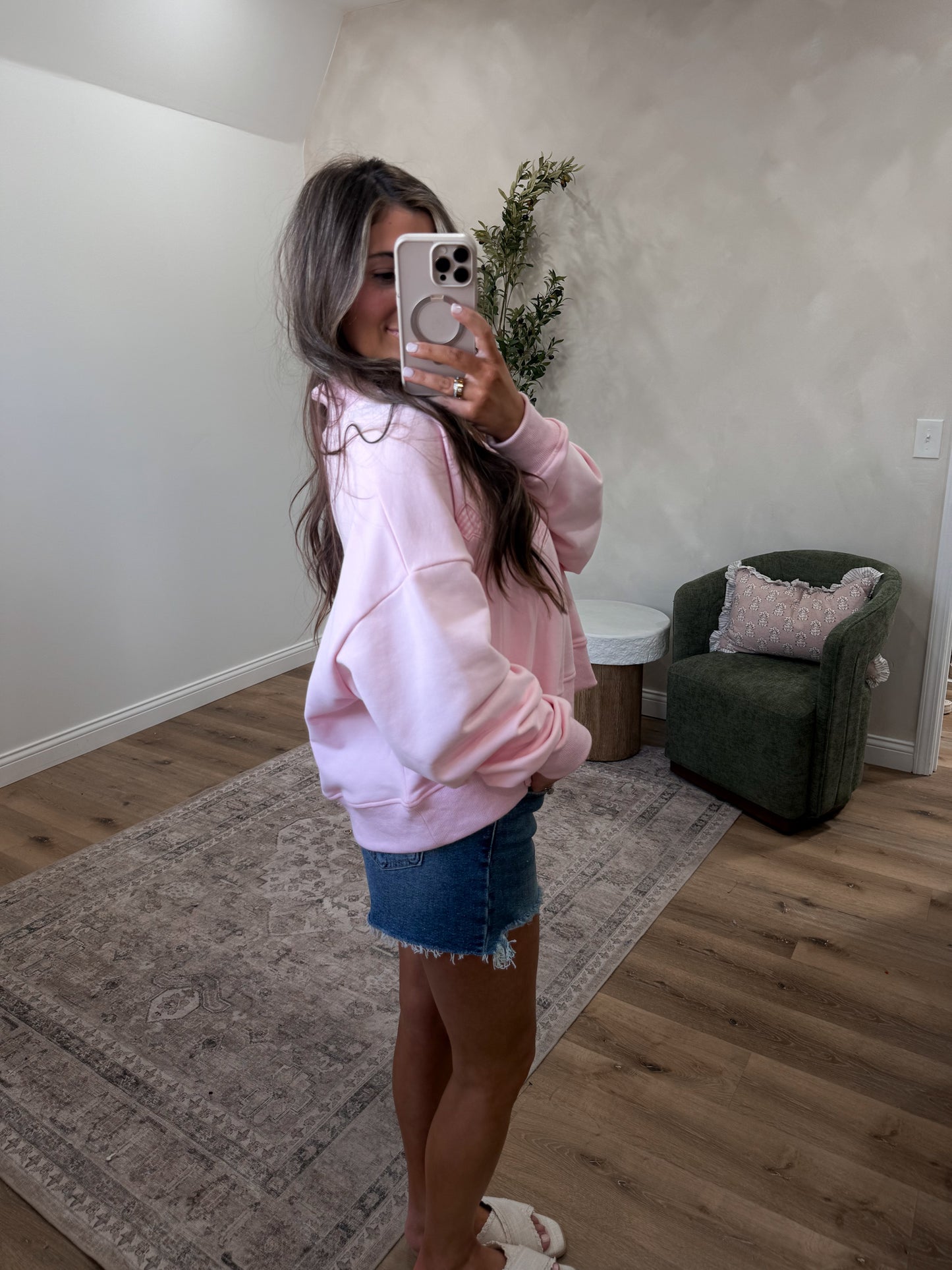 Salty Oversized Mock Neck - pink
