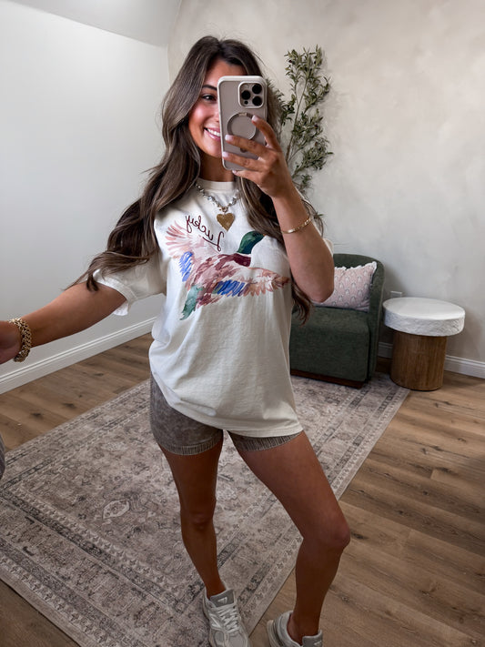 “Lucky" Mallard Tee - ivory