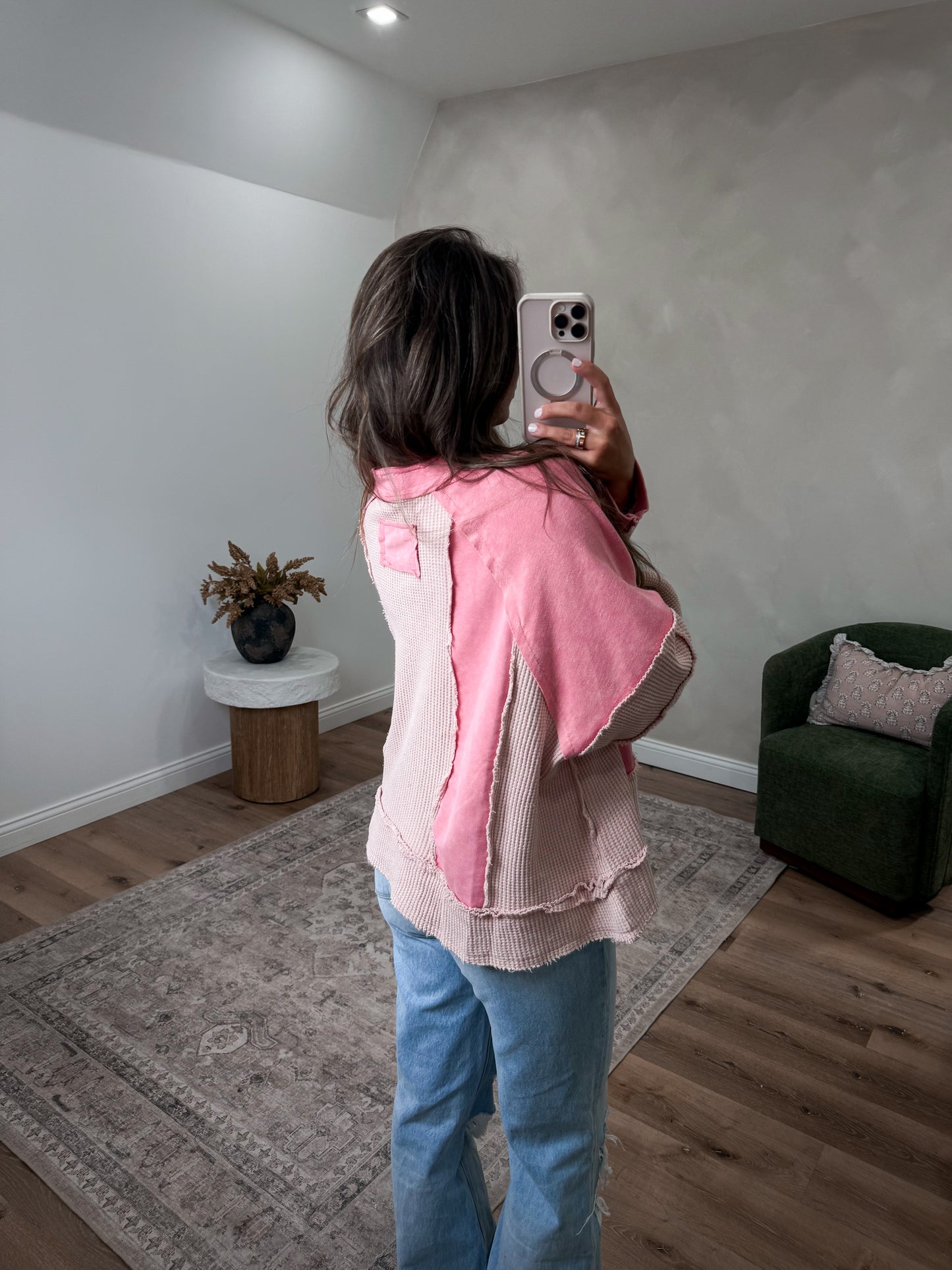 Symphony Contrast Pullover - pink multi