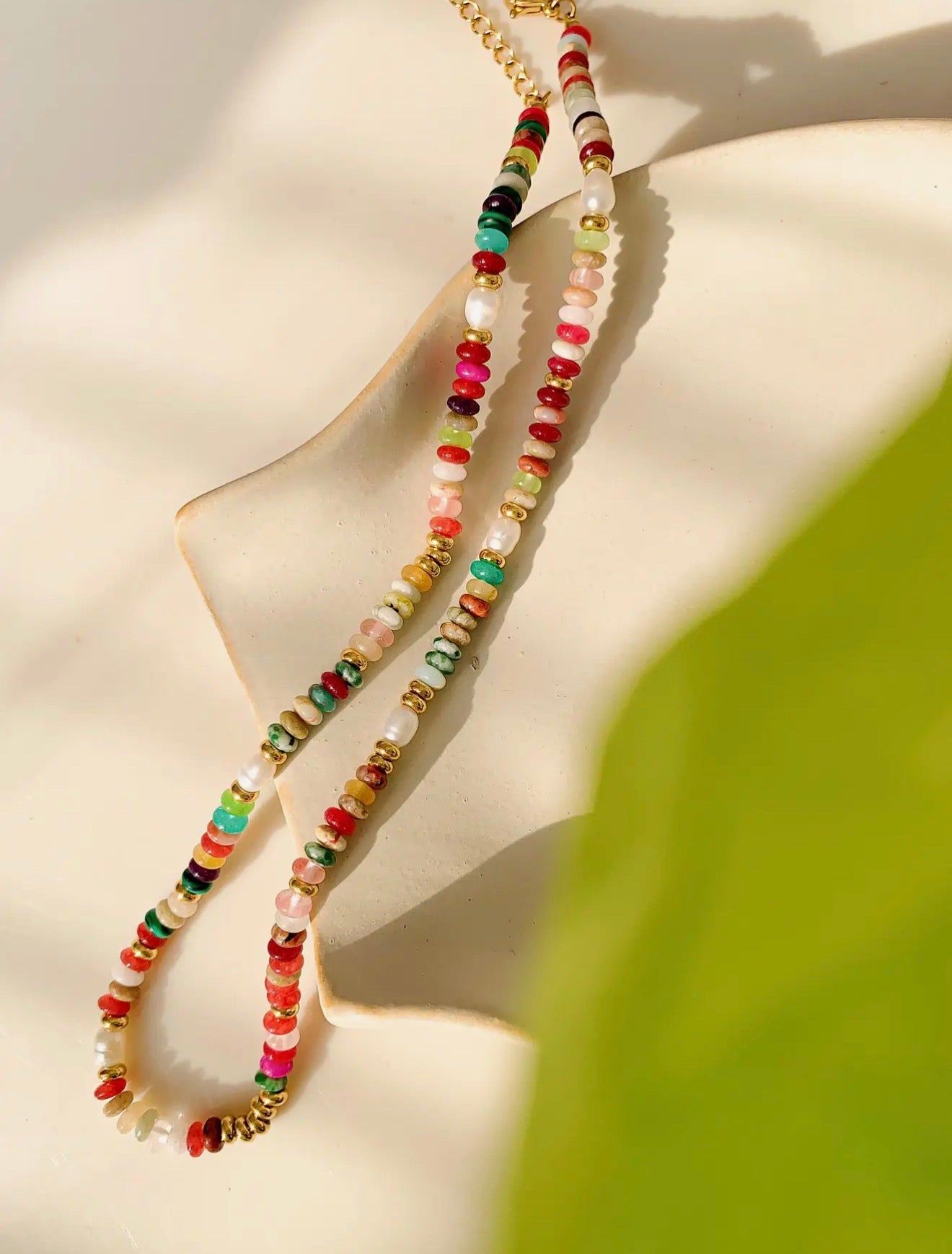 Sunbeam Boho Beaded Necklace - multi