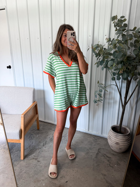 By the pool romper- melon