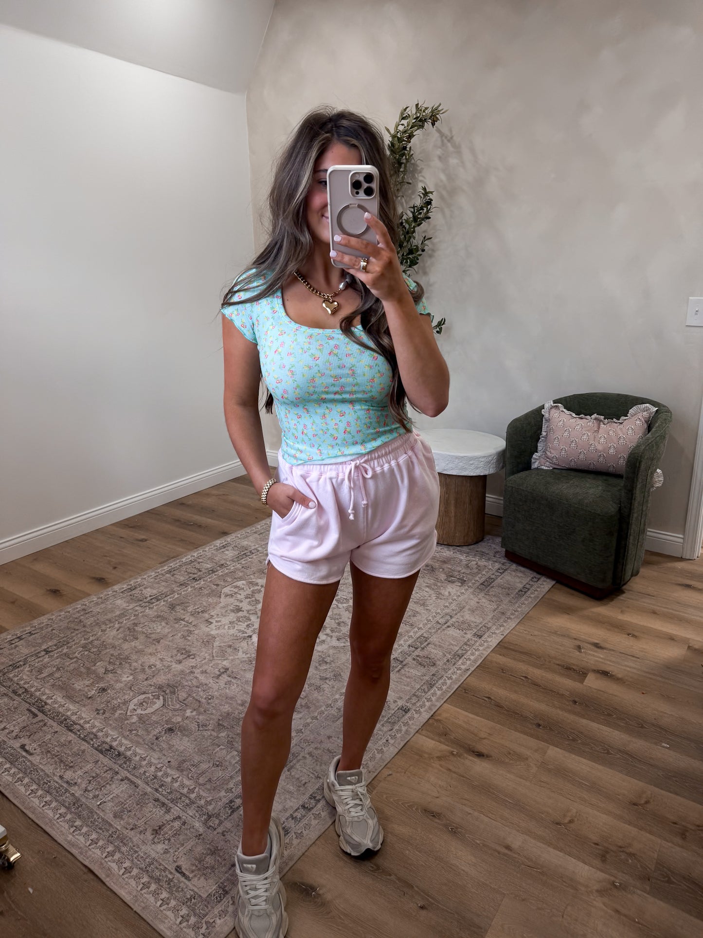Easy Days Mineral Washed Shorts - soft pink