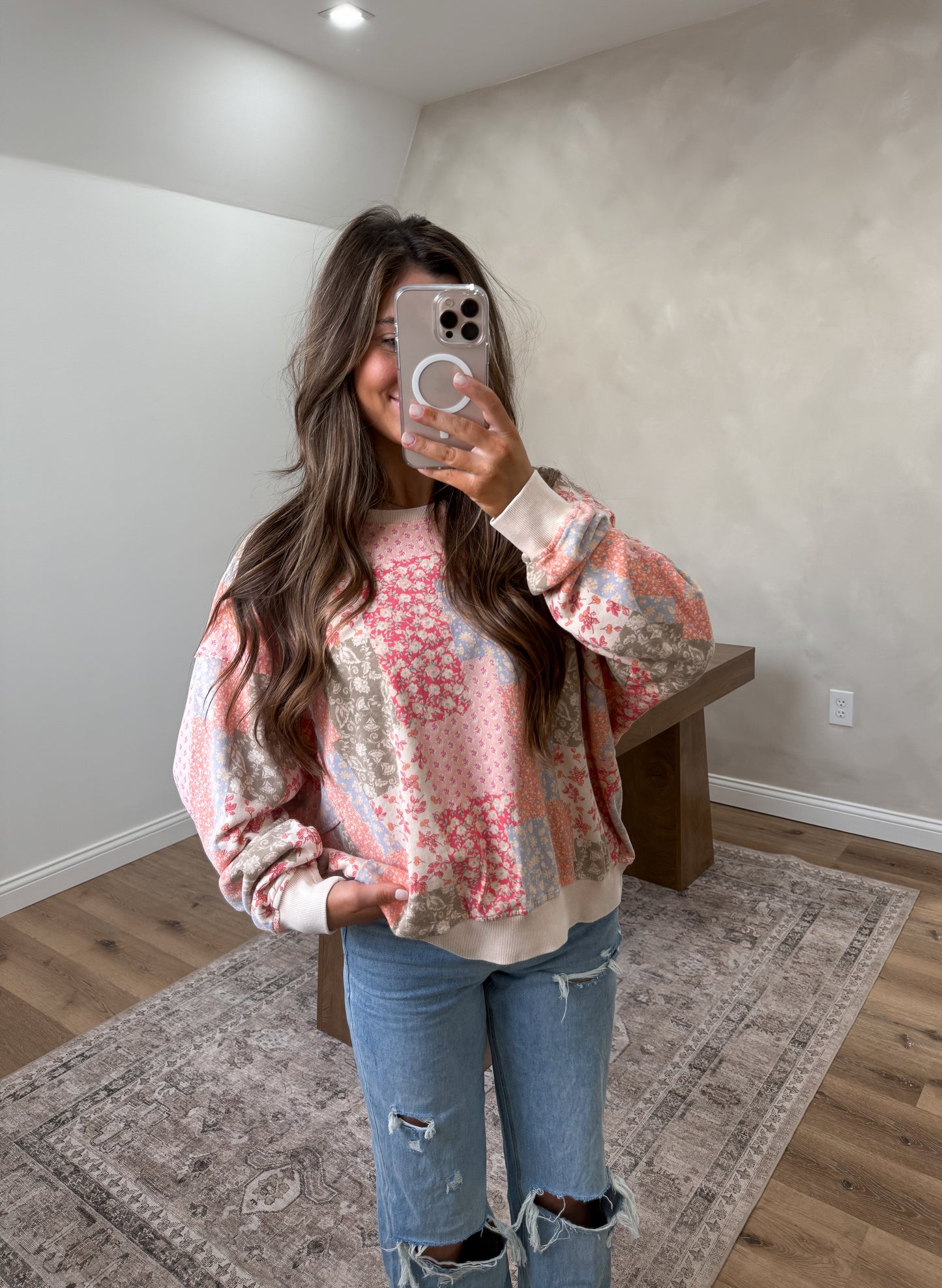 Kaitlyn Floral Patchwork Pullover