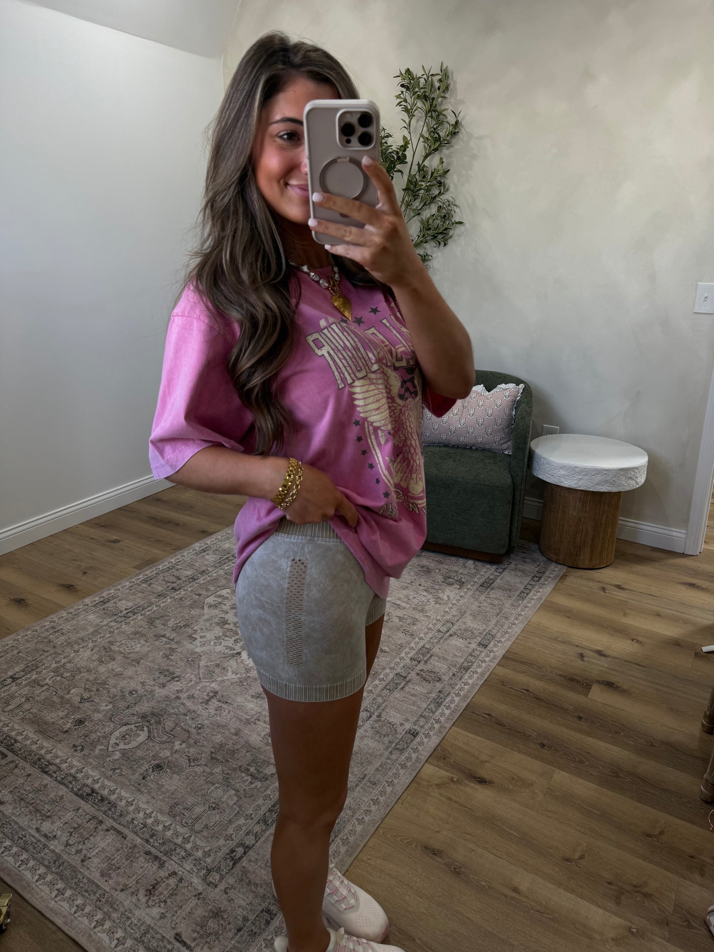 The Nova High Waisted Biker Shorts - light teal