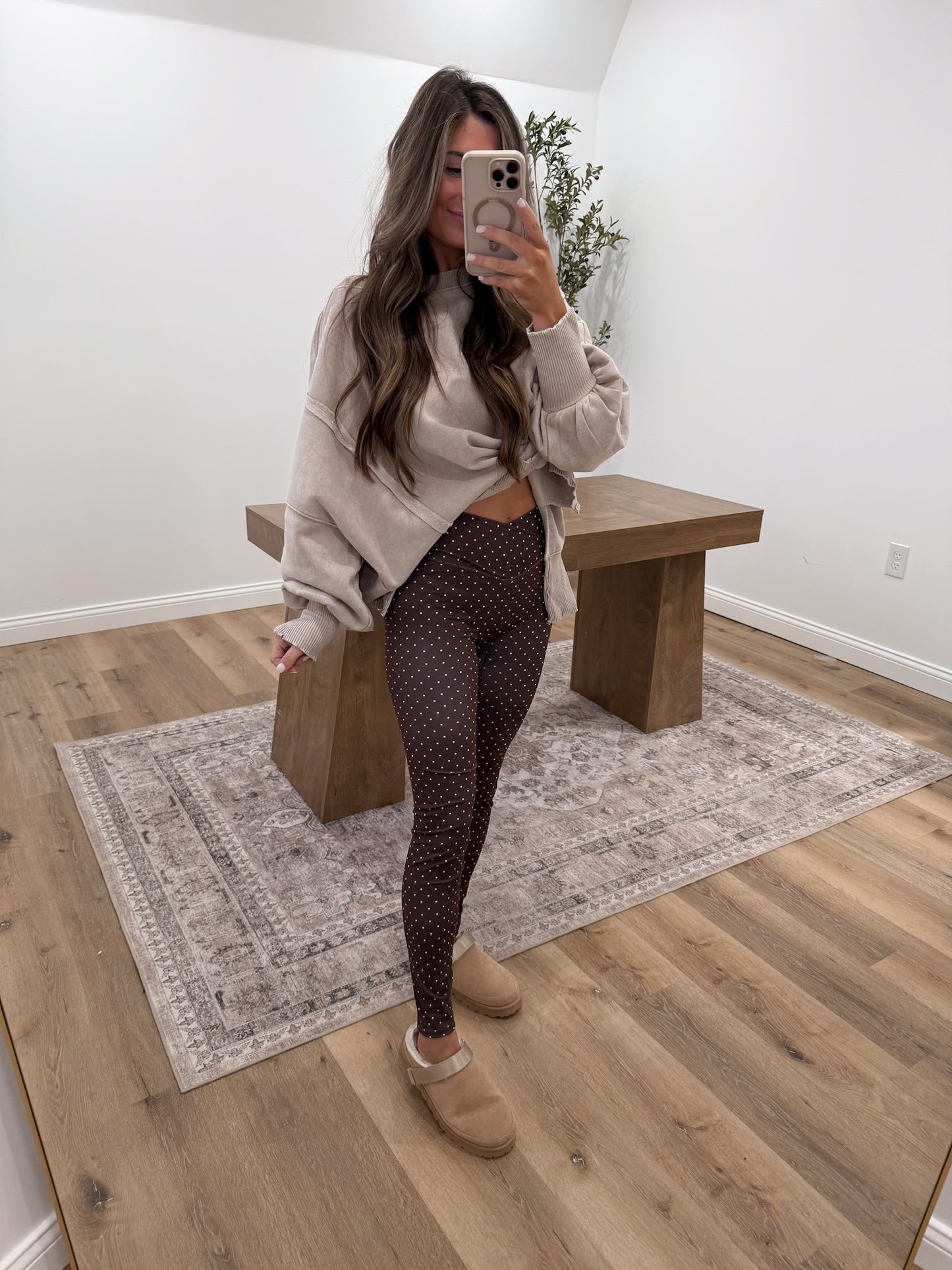 Polka Dot High Waist Crossover Align Legging