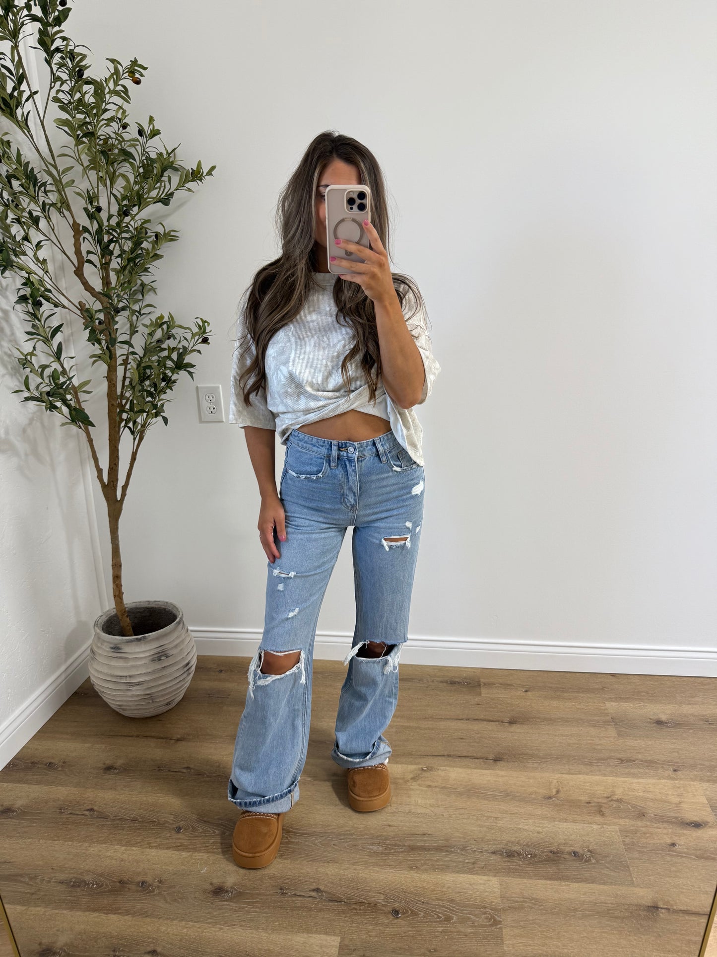 90's Vintage Super High Rise Flare Jeans - Medium Wash *restock!