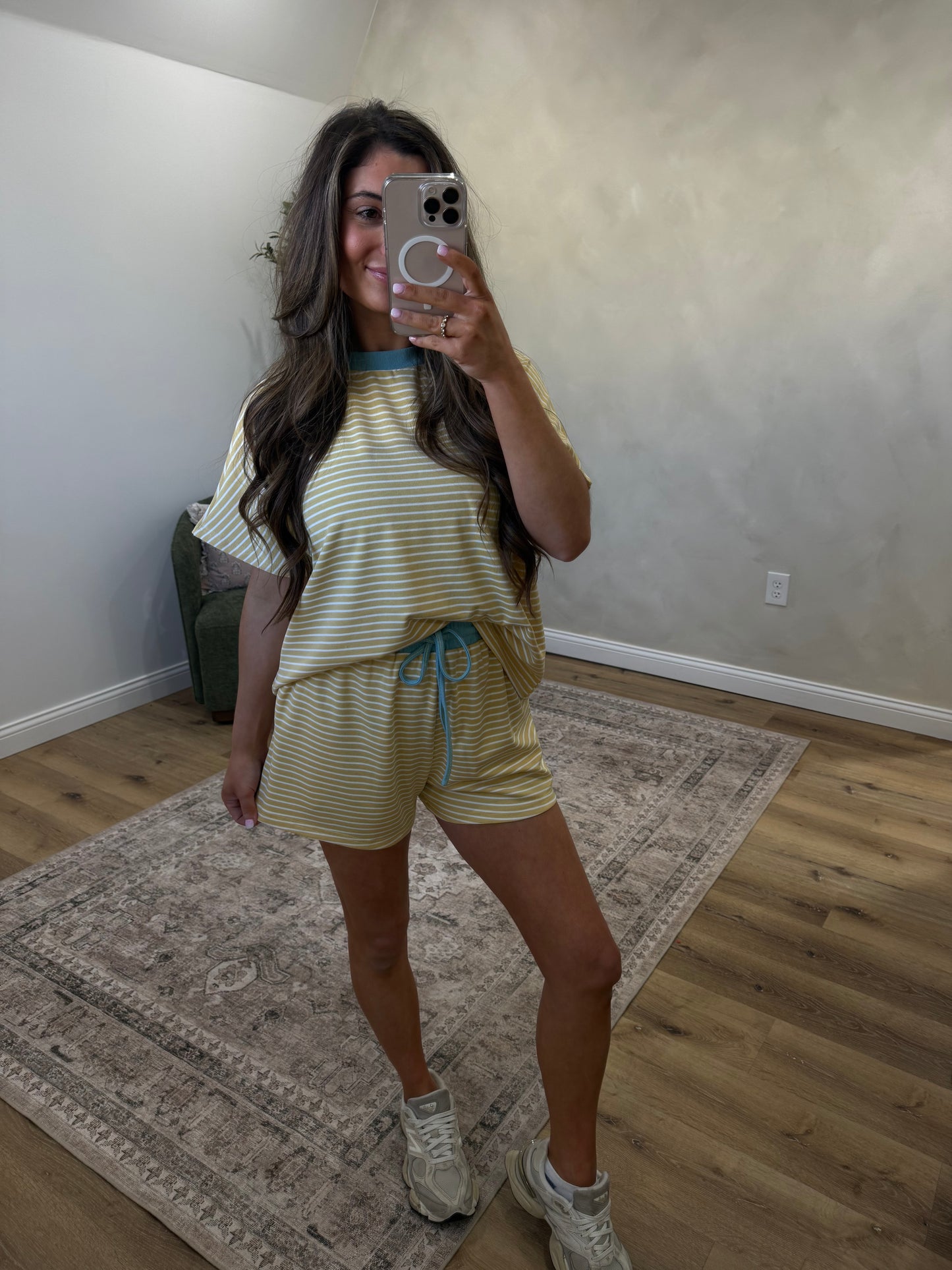 The Lydia Striped Casual Set - butter/sky *restocked*
