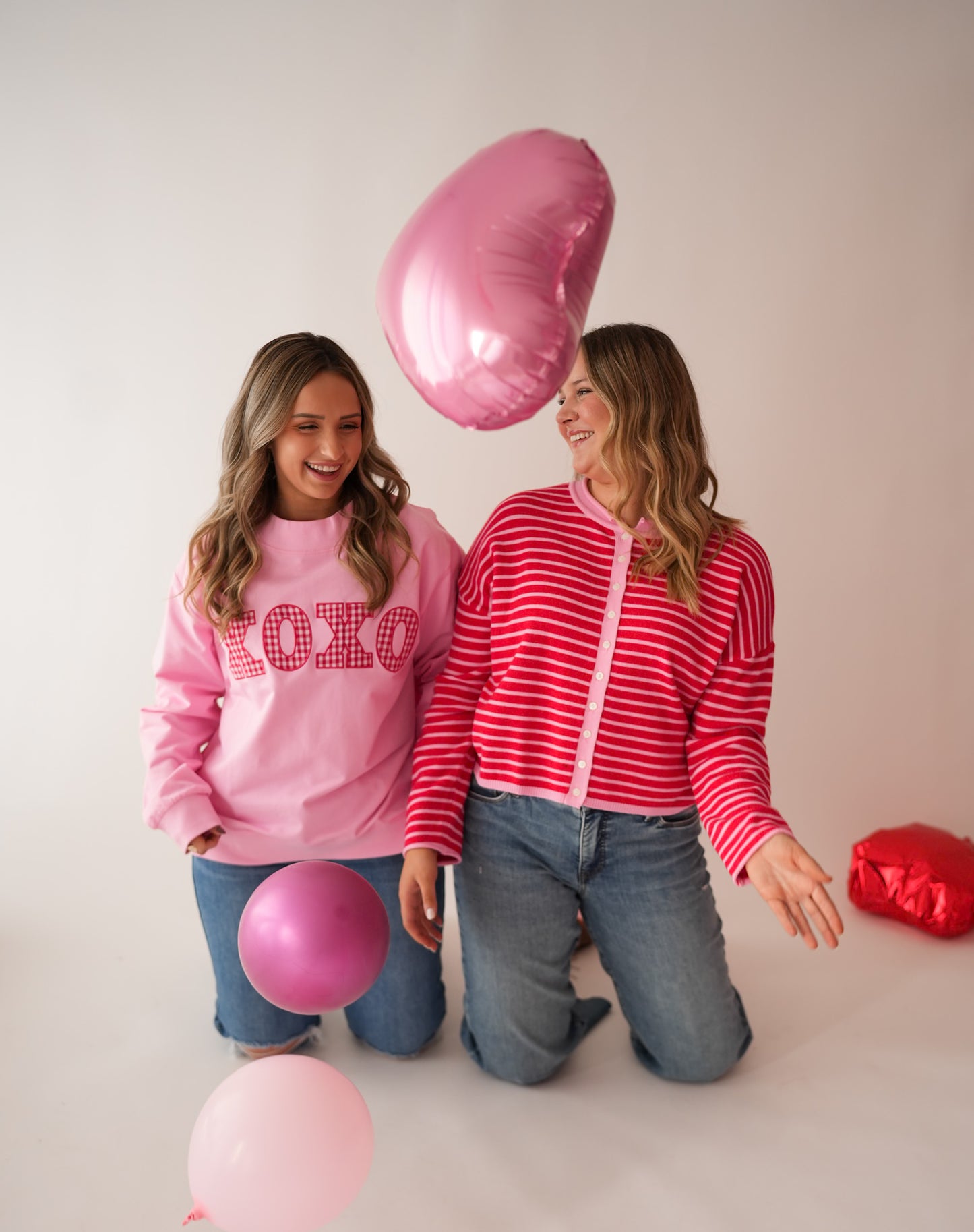 Love Letter Sweater Cardigan- Pink/red