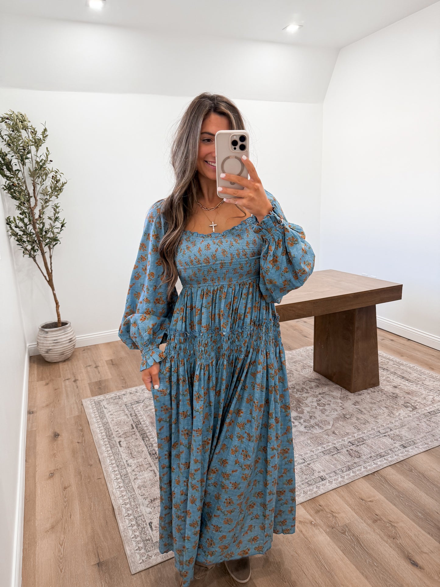 Autumn Affairs Maxi - Denim Blue