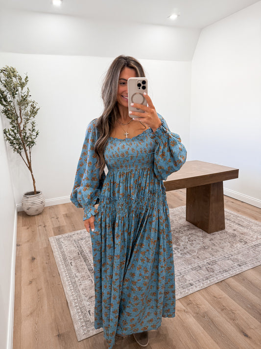 Autumn Affairs Maxi - Denim Blue