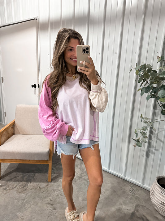 Brandi Pullover - Pink Combo
