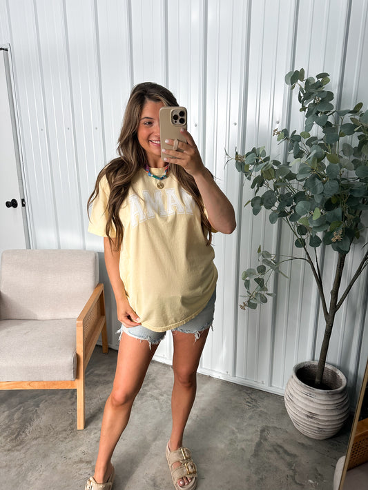 "Mama" Varsity TEE- Yellow Haze