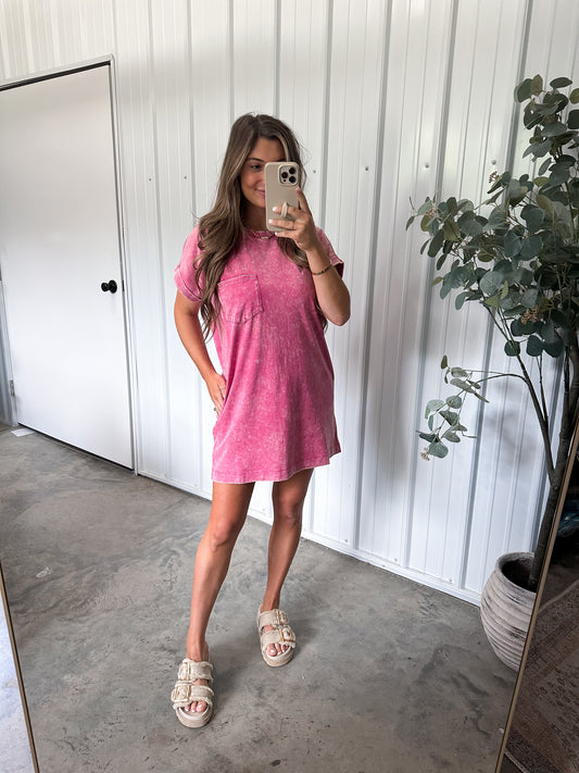 Everyday Tshirt Dress- Ash Pink