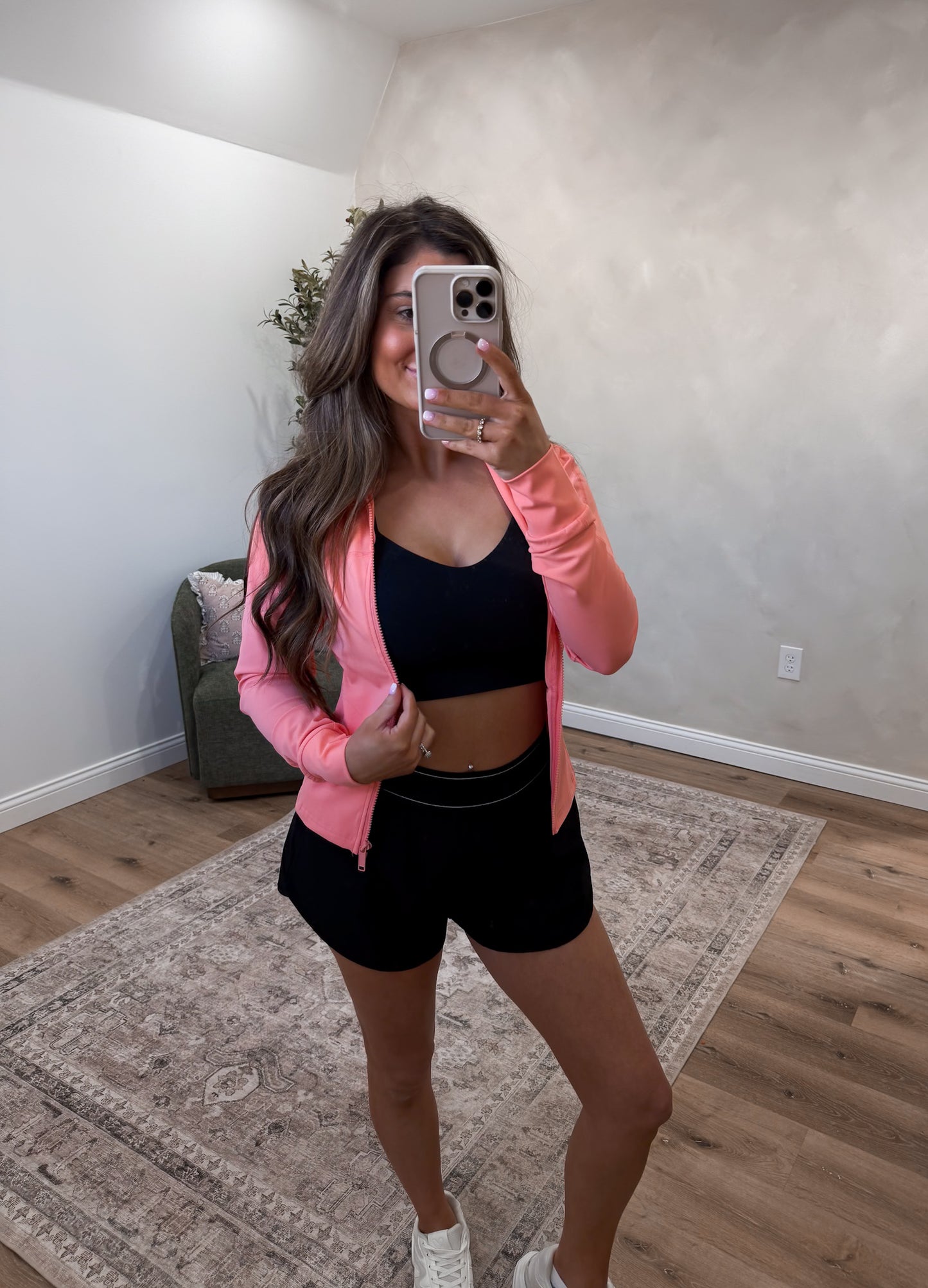 Core Contour Activewear Jacket - coral