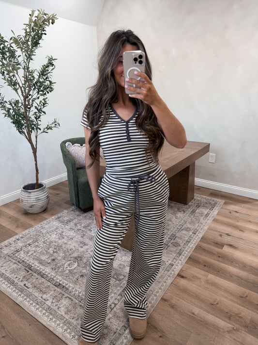 Modern Comfort Set- Charcoal Stripe