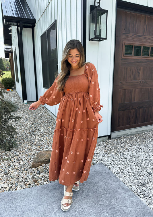 Aurora Gauze Maxi Dress - Mocha *restock!