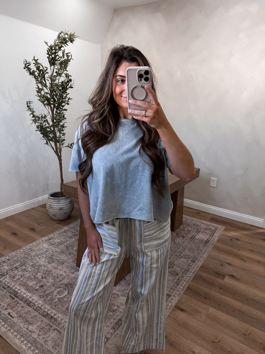 Halo Sadie Washed Tee - light grey