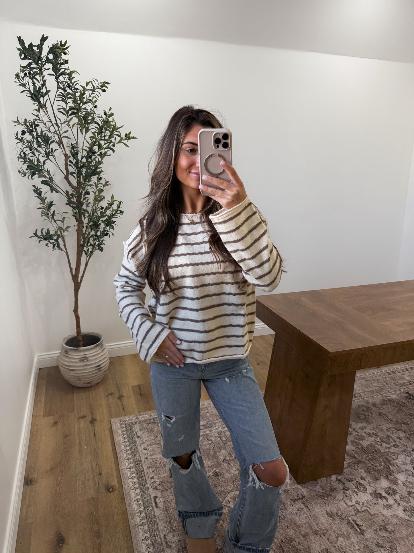 Cappuccino Striped Pullover