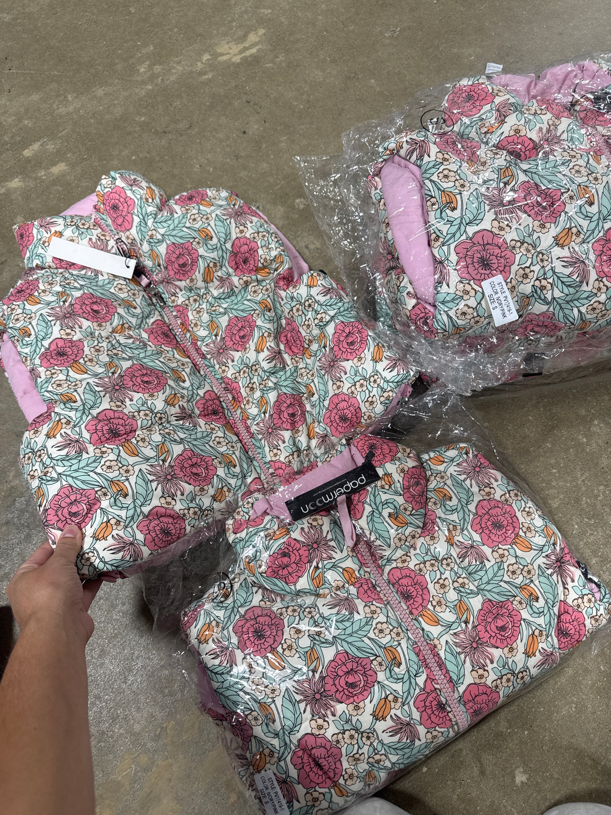 Floral puffer vest