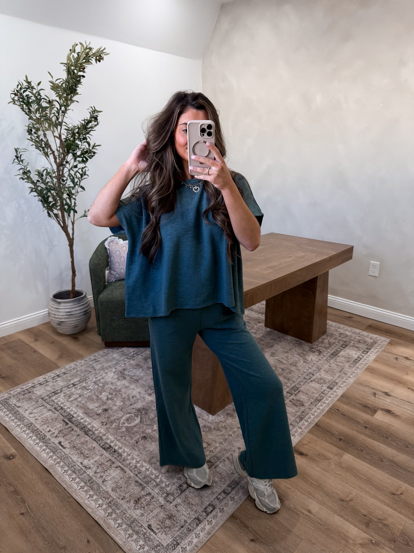 Staying Cozy tee set - Ash Jade