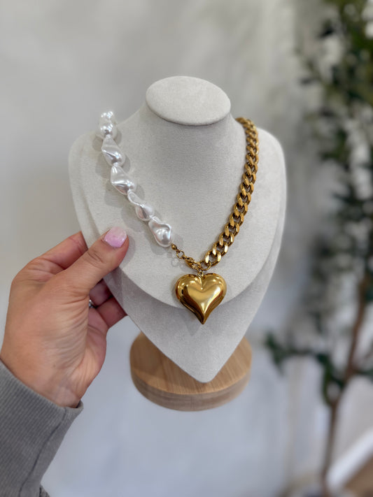 Harmony Heart pearl Necklace - waterproof