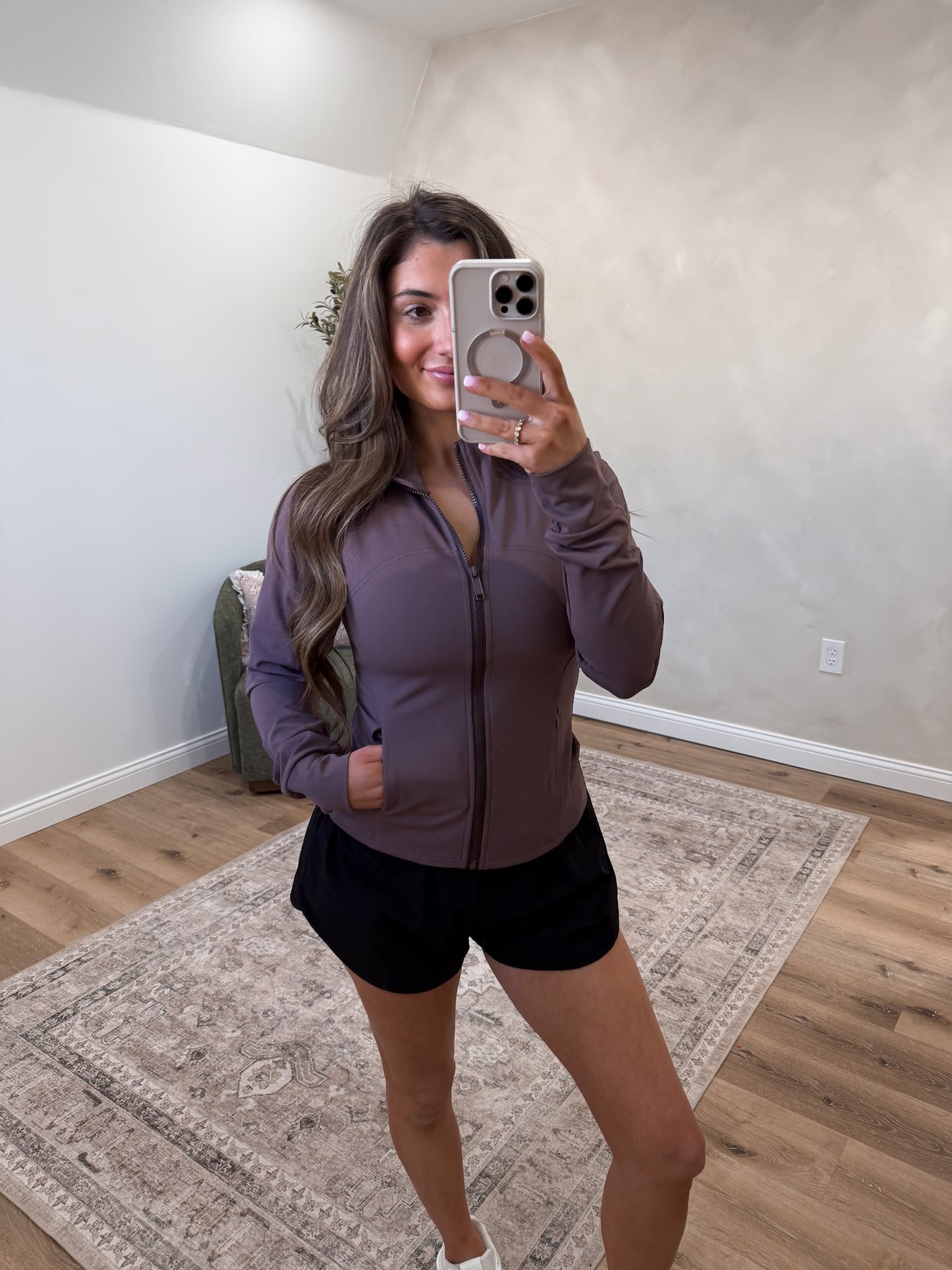 Core Contour Activewear Jacket - mocha/plum
