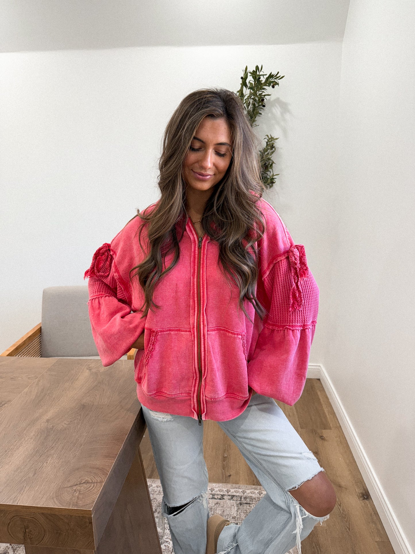 Ember Zip up - Holiday Red