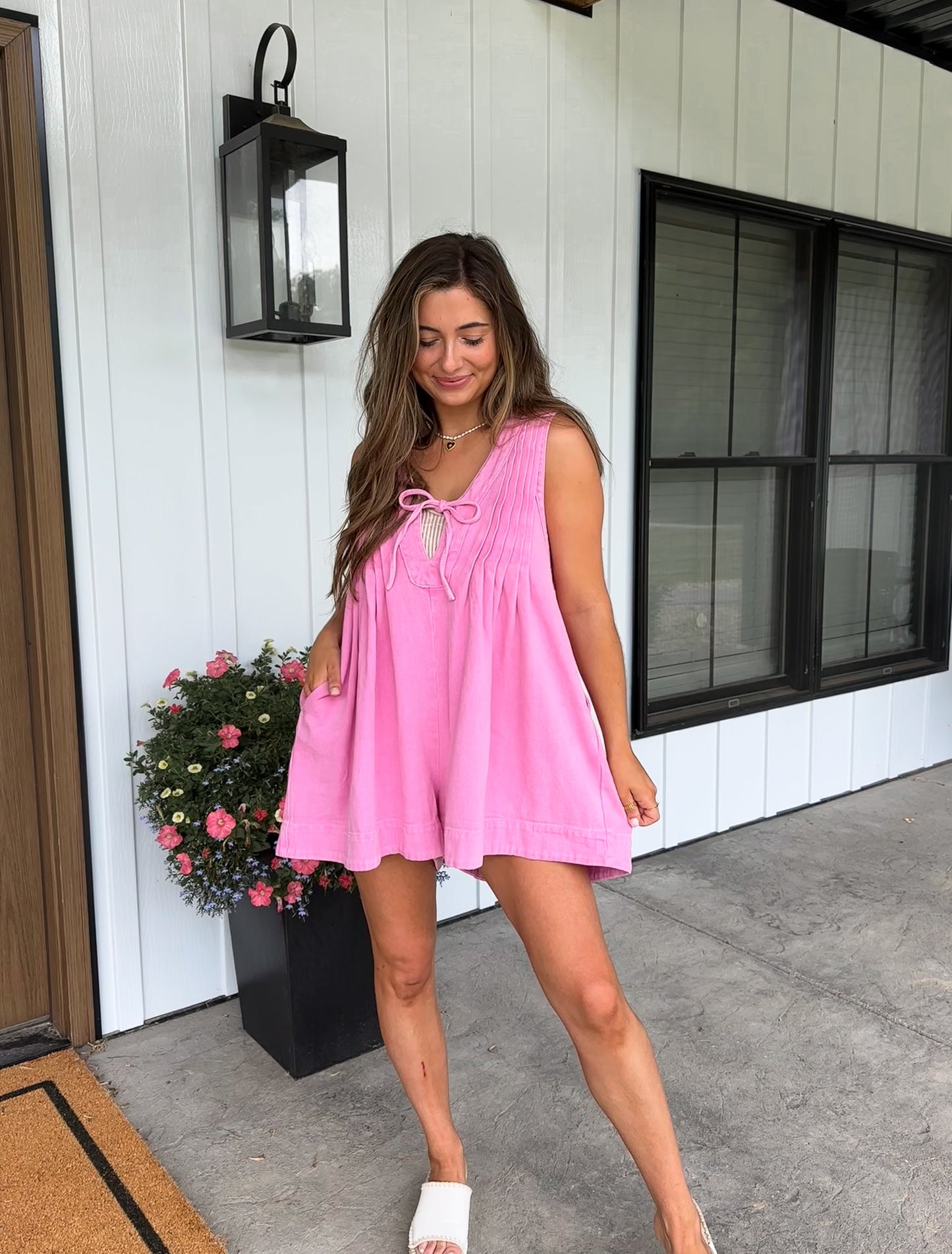 Pinky Promise Denim Romper