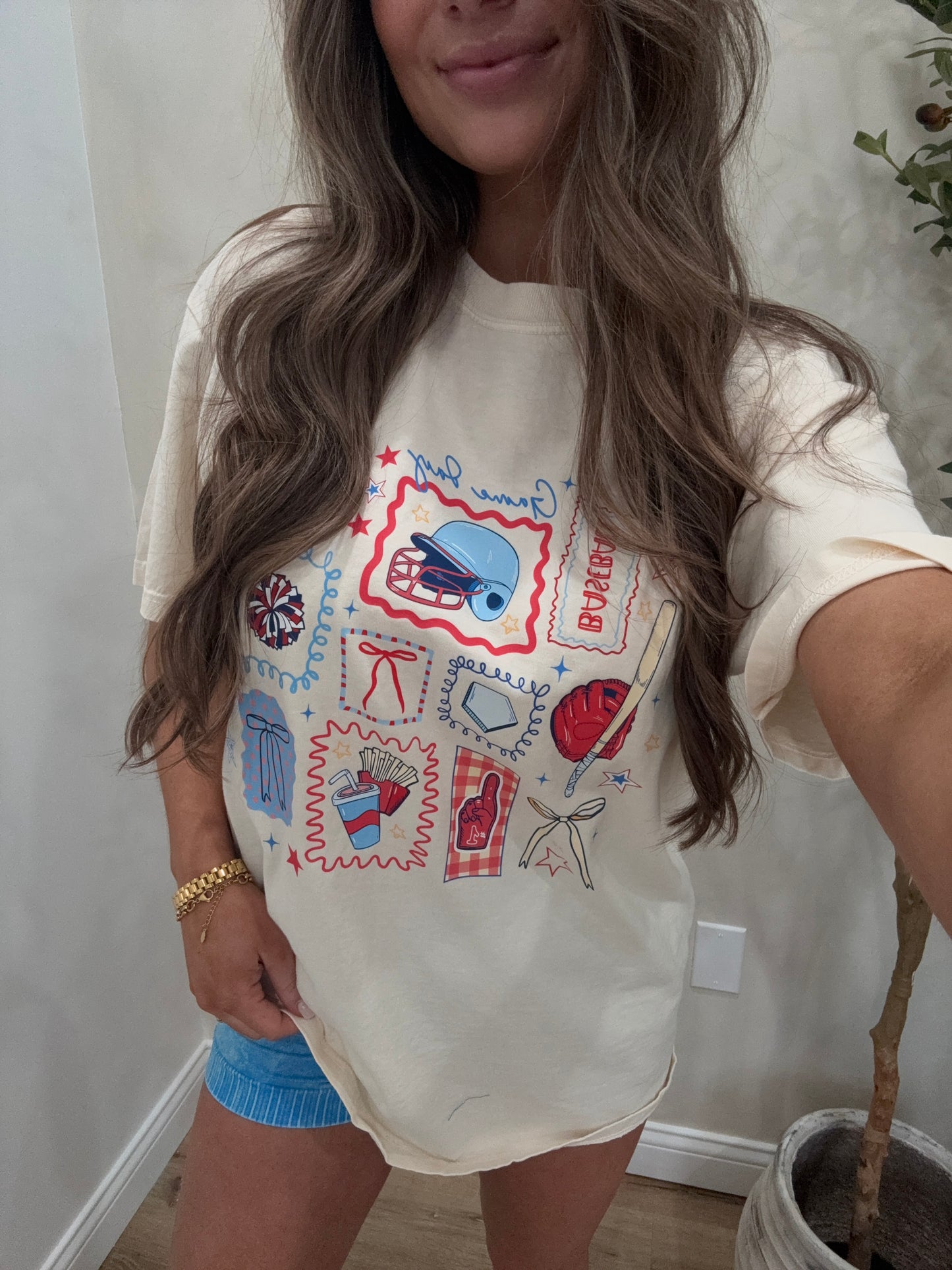 Baseball Game Day Elements Tee - ivory