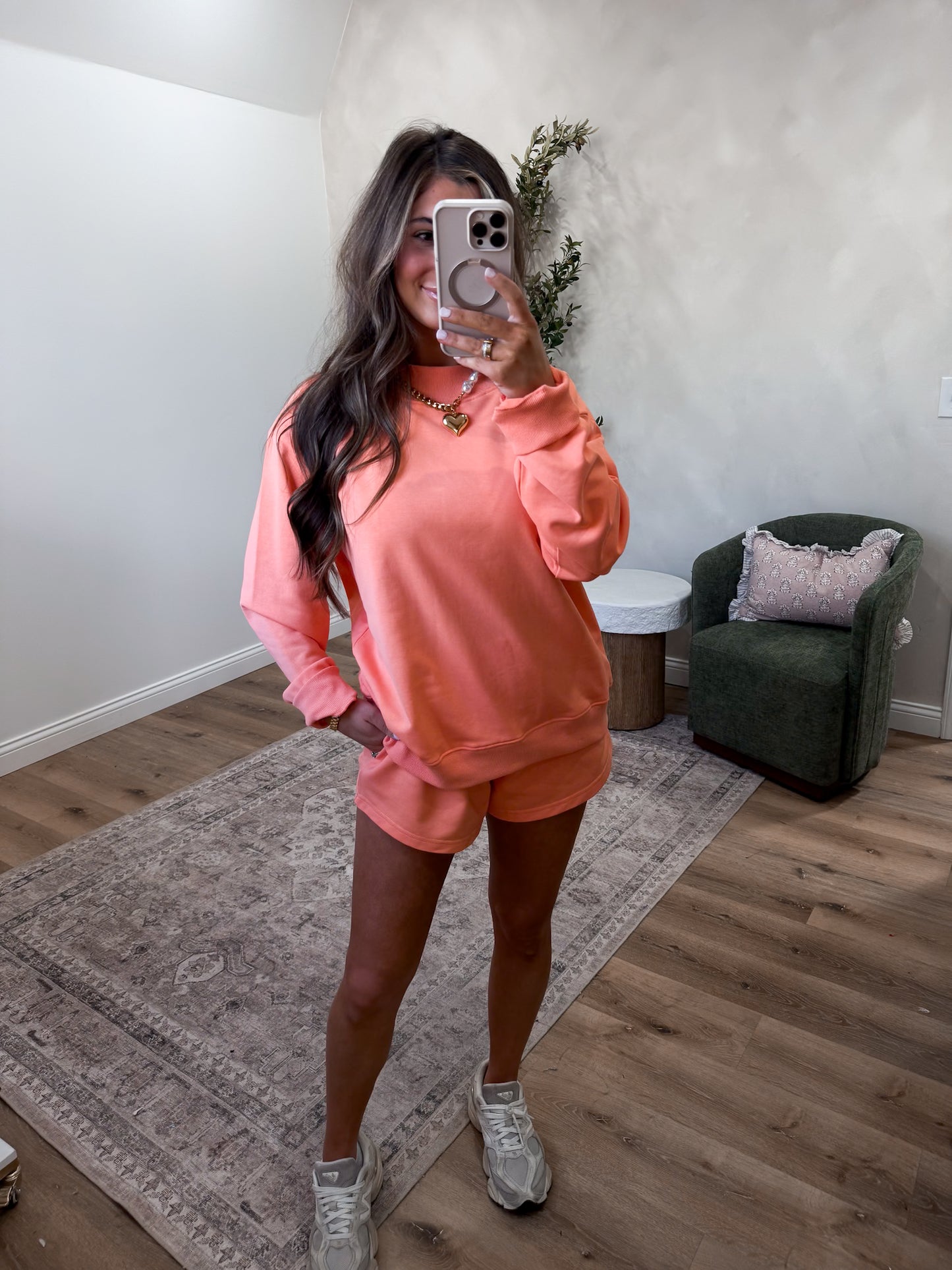 The Serenity Mock Neck & Shorts Set - cantaloupe