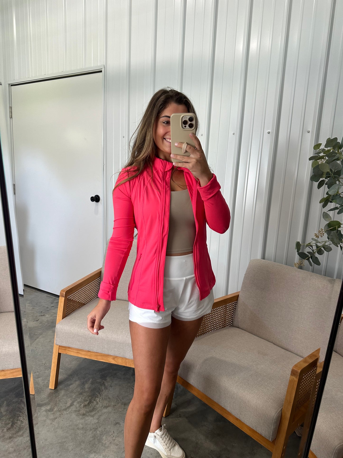 Butterlux Zip up Jacket - Coral