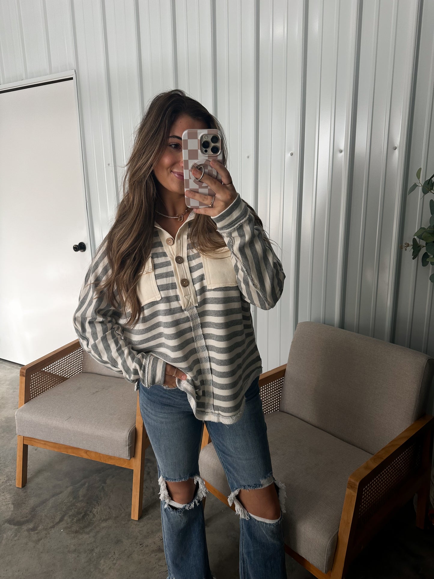 Stanley Striped Dolman Knit Top