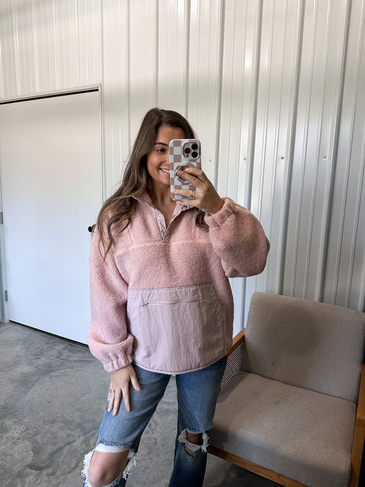 Mauve hues sherpa Pullover