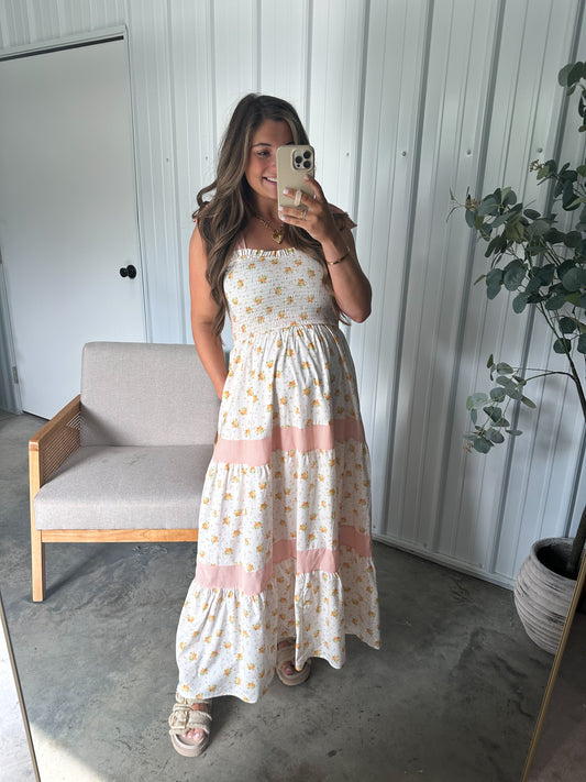 Peach Blossom Maxi Dress
